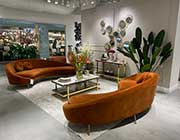 Velour Sectional Sofa in Rust color SB 723