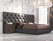 Eco Leather Modern Bedroom in Black EF Empress
