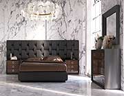 Eco Leather Modern Bedroom in Black EF Empress