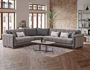 Sectional Sofa Bed Goldy in Gray