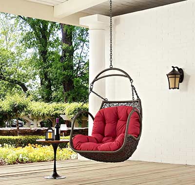 Swing Outdoor Patio Lounge Chair in Red MW Bower