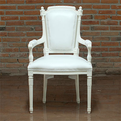 White Armchair Glamour 757 leatherette