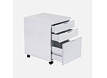 Gilbert File Cabinet in White Lacquer/Chrome