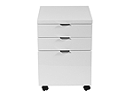 Gilbert File Cabinet in White Lacquer/Chrome