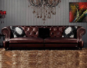 Sofa Set Leather Black VG029