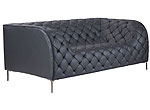 Modern Black Leatherette Sofa Set Prime