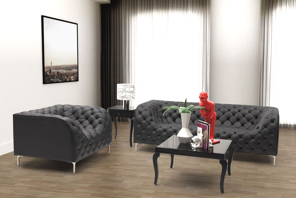 Black clearance leatherette sofa