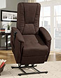 Dark Brown Fabric Power Lift Chair