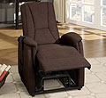 Dark Brown Fabric Power Lift Chair