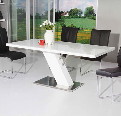 Modern White Lacquer Dining Table