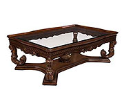 BT 089 Traditional Mahogany Coffee Table with Glass top