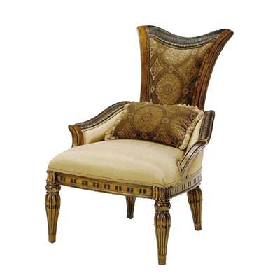 BT 059 Baroque Accent Chair in Walnut Finish