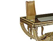 BT 301 Traditional Italian Antiqued Gold Dining Side Chair