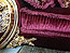 Red Velure & Gold Leaf Classic Unique Sofa