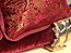 Red Velure & Gold Leaf Classic Unique Sofa