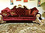 Red Velure & Gold Leaf Classic Unique Sofa