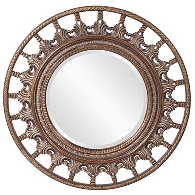 Unique Round Mirror with Antique accents HRE 077