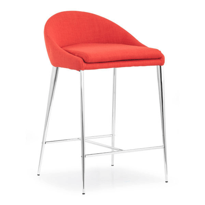 Modern Counter Chair Z333 in Tangerine