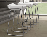 Leatherette Bar Stool Z042 in White