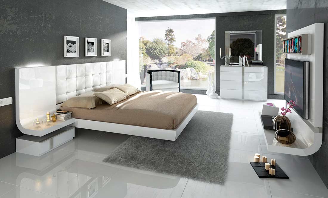 Modern white bedroom shop sets