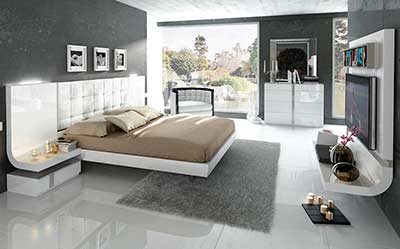Grande Modern Bedroom Set White color
