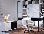 Black Oak Office Desk with Side Cabinet VG101