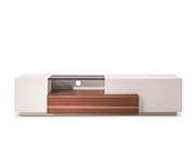 White lacquer and walnut TV unit SJ015