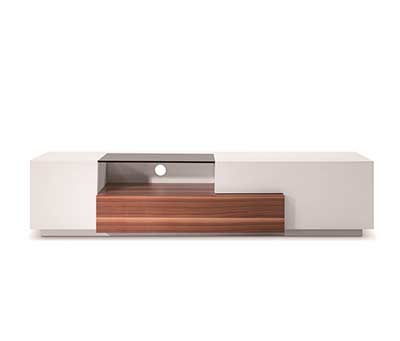 White lacquer and walnut TV unit SJ015