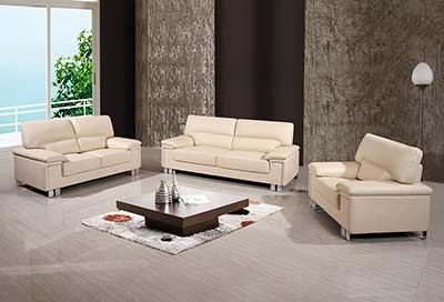 Modern Beige Genuine Leather Sofa GU-399