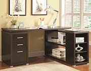 White L-Shape Desk with Silver Hardware CO 516