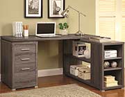 White L-Shape Desk with Silver Hardware CO 516