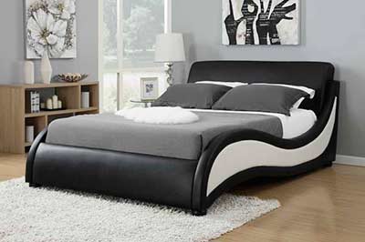 Modern Black and White Upholstered Bed CO 170