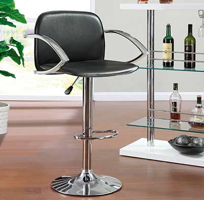 Black Leatherette Adjustable Bar Stool CO 293