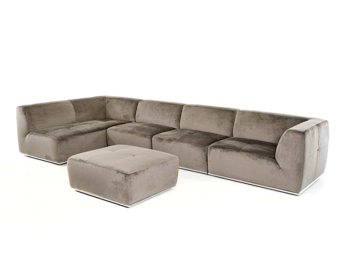 Contemporary Grey Fabric Sectional sofa VG389 | Fabric Sectional Sofas