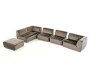 Contemporary Grey Fabric Sectional sofa VG389