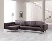 Katherine Espresso leather Sectional Sofa
