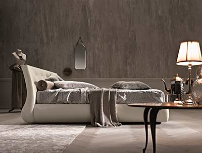 Modern White leatherette bed NJ084
