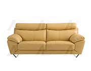 Modern Sofa Collection in Yellow Top Grain Leather