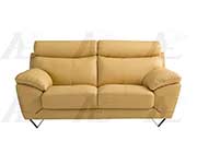 Modern Sofa Collection in Yellow Top Grain Leather