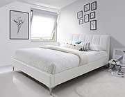 White eco pelle Bed NJ Leanna