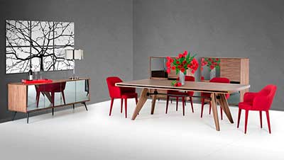 Walnut Veneer Dining Table VG403