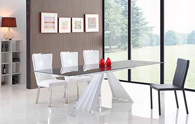 Smoked Glass Extendable Dining Table VG029