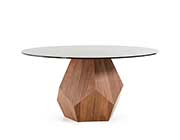 Walnut Dining Table with Smoked Glass top VG928