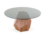 Walnut Dining Table with Smoked Glass top VG928