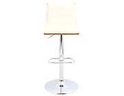 Cream Leatherette Vasari Bar Stool by Lumisource