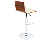 Cream Leatherette Vasari Bar Stool by Lumisource