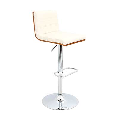 Cream Leatherette Vasari Bar Stool by Lumisource