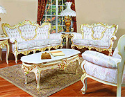 French Provincial Sofa 6331 W-Gold Finish