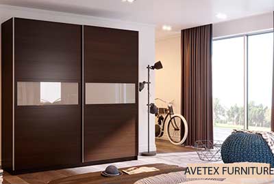 Modern Sliding Wardrobe Nelly in Dark Oak