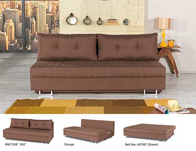 Brown Fabric Sofa Bed Lavana
